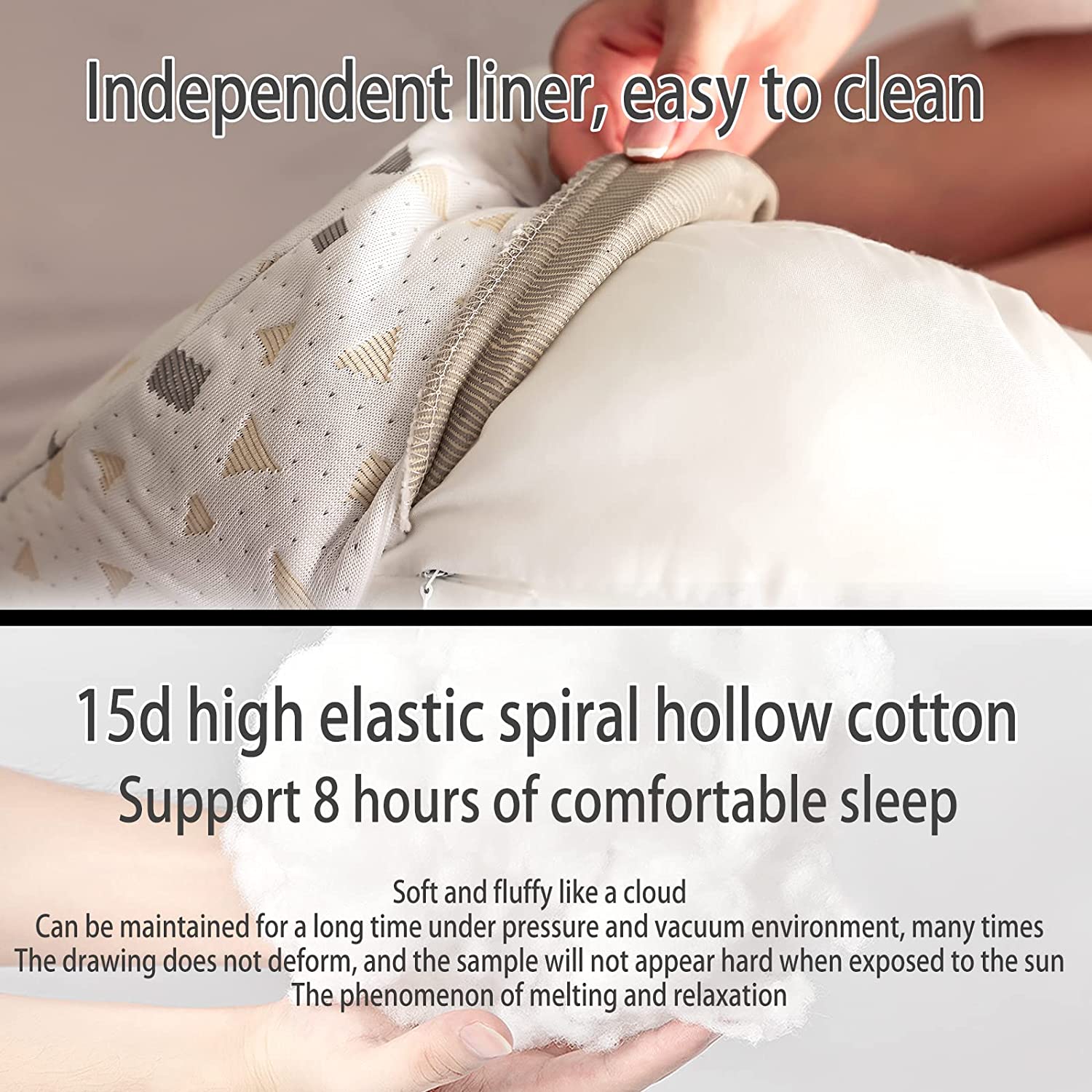 Emachi Pregnancy Pillow for Pregnant Women, Soft Pregnancy Body Pillow, Pillow Used to Support and Relieve Pain or discomfort in The Waist, Abdomen and Buttocks, Detachable Grey. - Image 3